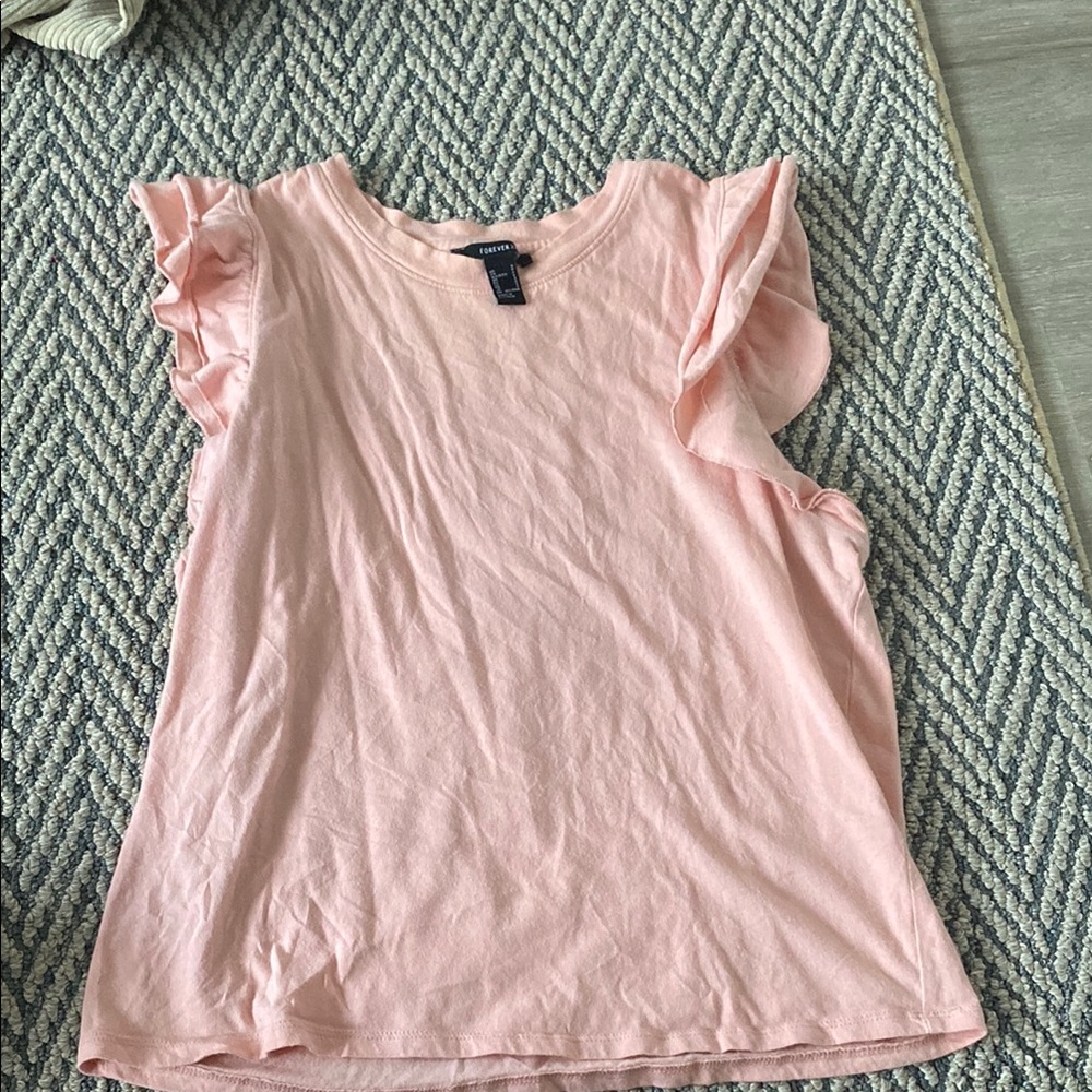 Pink Flutter Sleeve Women’s Top